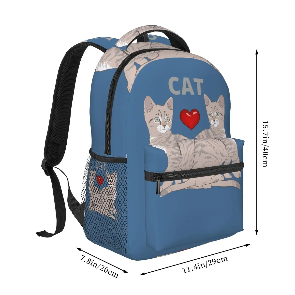 Gray Ginger And Siamese Kittens Cats  Backpacks Boys Girls Bookbag Children School Bags Cartoon Kids Rucksack Shoulder Bag