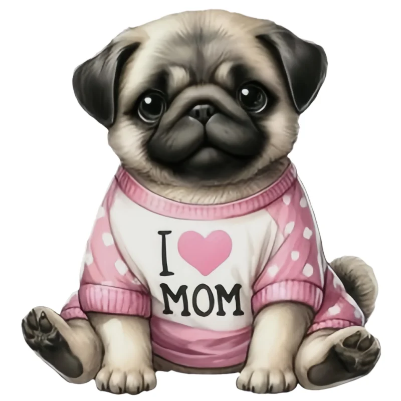 Heart-Shaped Pug Dog Mold Cute Pug Dog Fondant Chocolate Dessert Making Silicone Mold