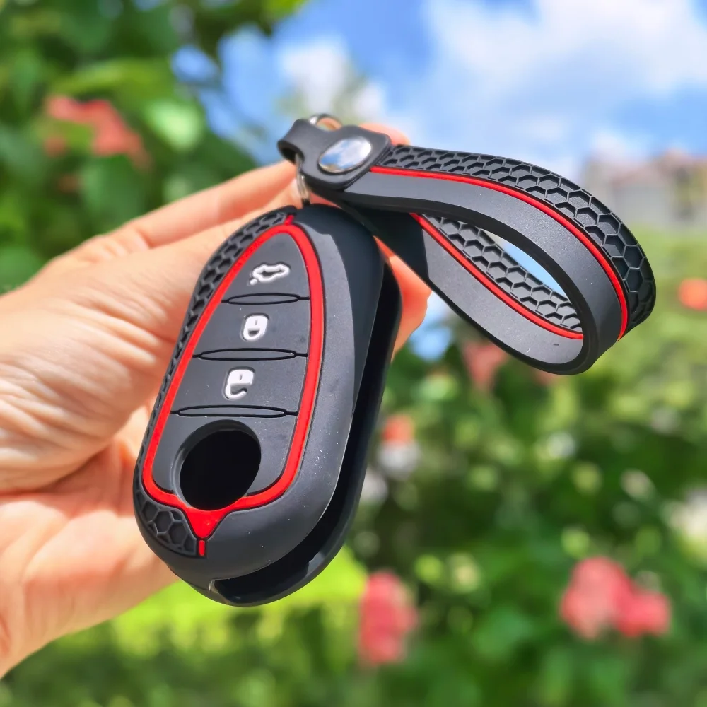 Schlüsselanhänger Silikon Autoschlüssel Hülle für Alfa Romeo Mito Giulietta GTO 159 GTA 4C Mito