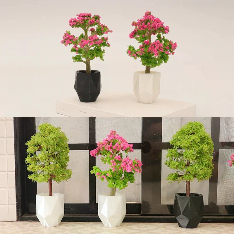 Simulación de casa de muñecas, planta en maceta, modelo de casa de muñecas, Mini decoración del hogar, casa de muñecas, Micro adornos de paisaje de jardín, 1/12