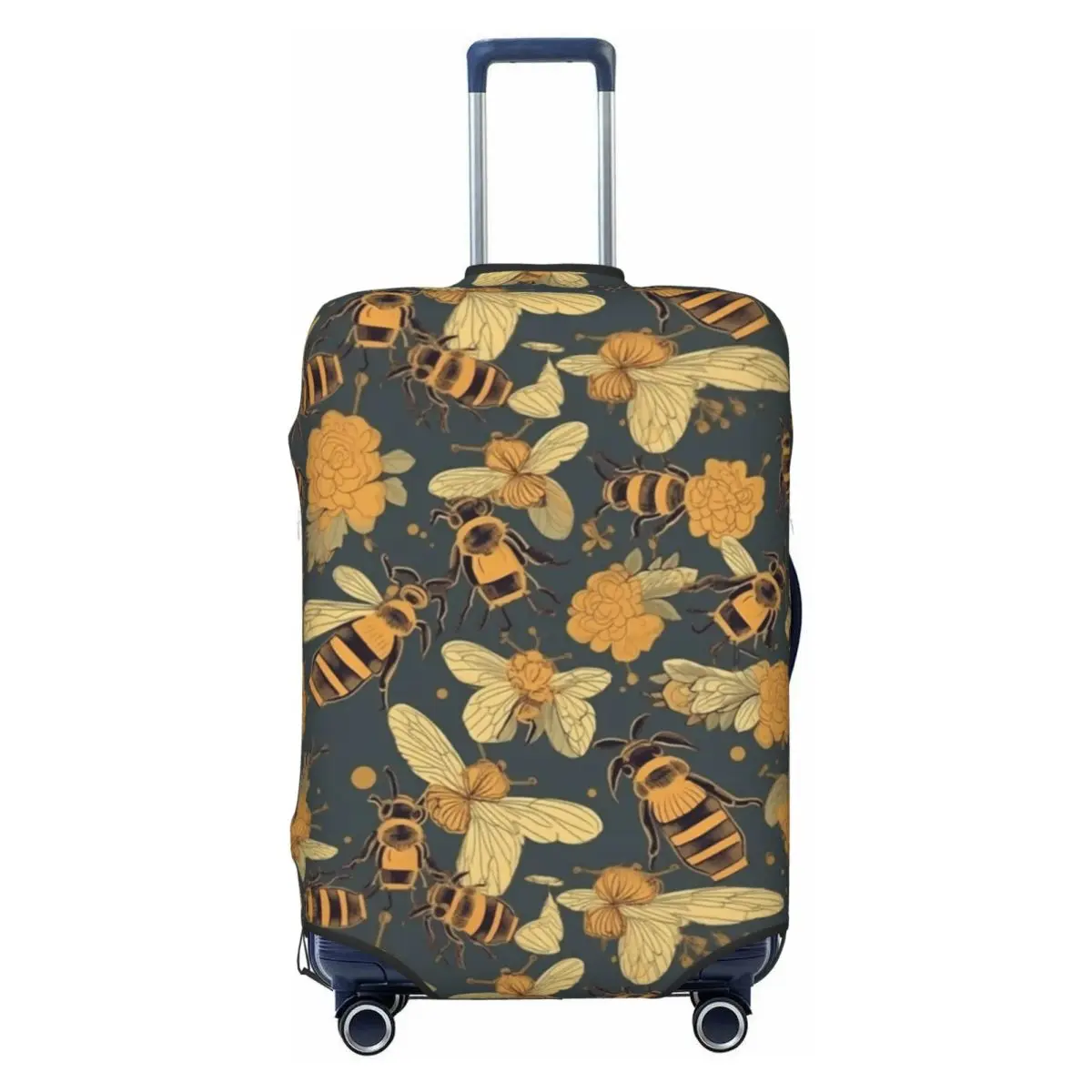 

Cute Bees And Flowers Pattern Travel Luggage Cover Dust Proof Suitcase Cover Protector Fit 18-32 Inch
