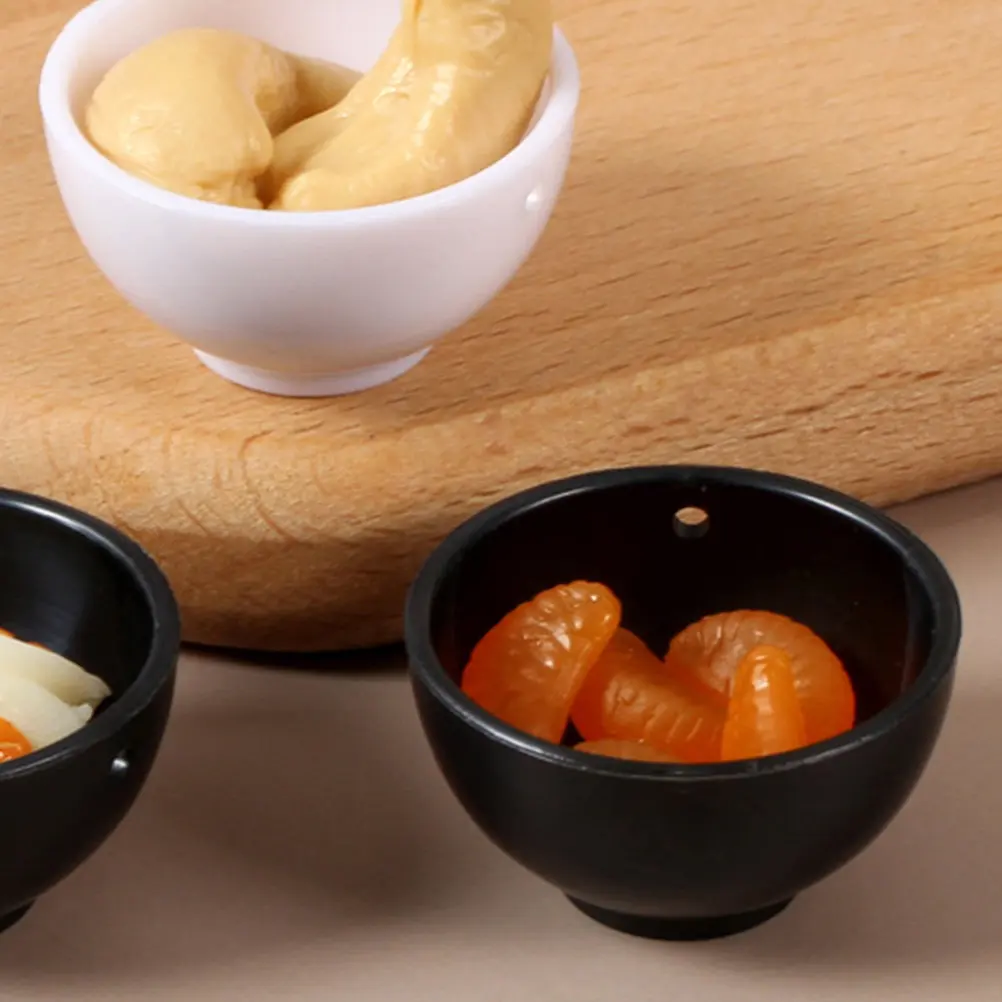

20Pcs Miniature Bowl Set Realistic Plastic Mini House Bowl Decor for Dollhouse Kitchen Pretend Play Tiny Round Bowls Miniature
