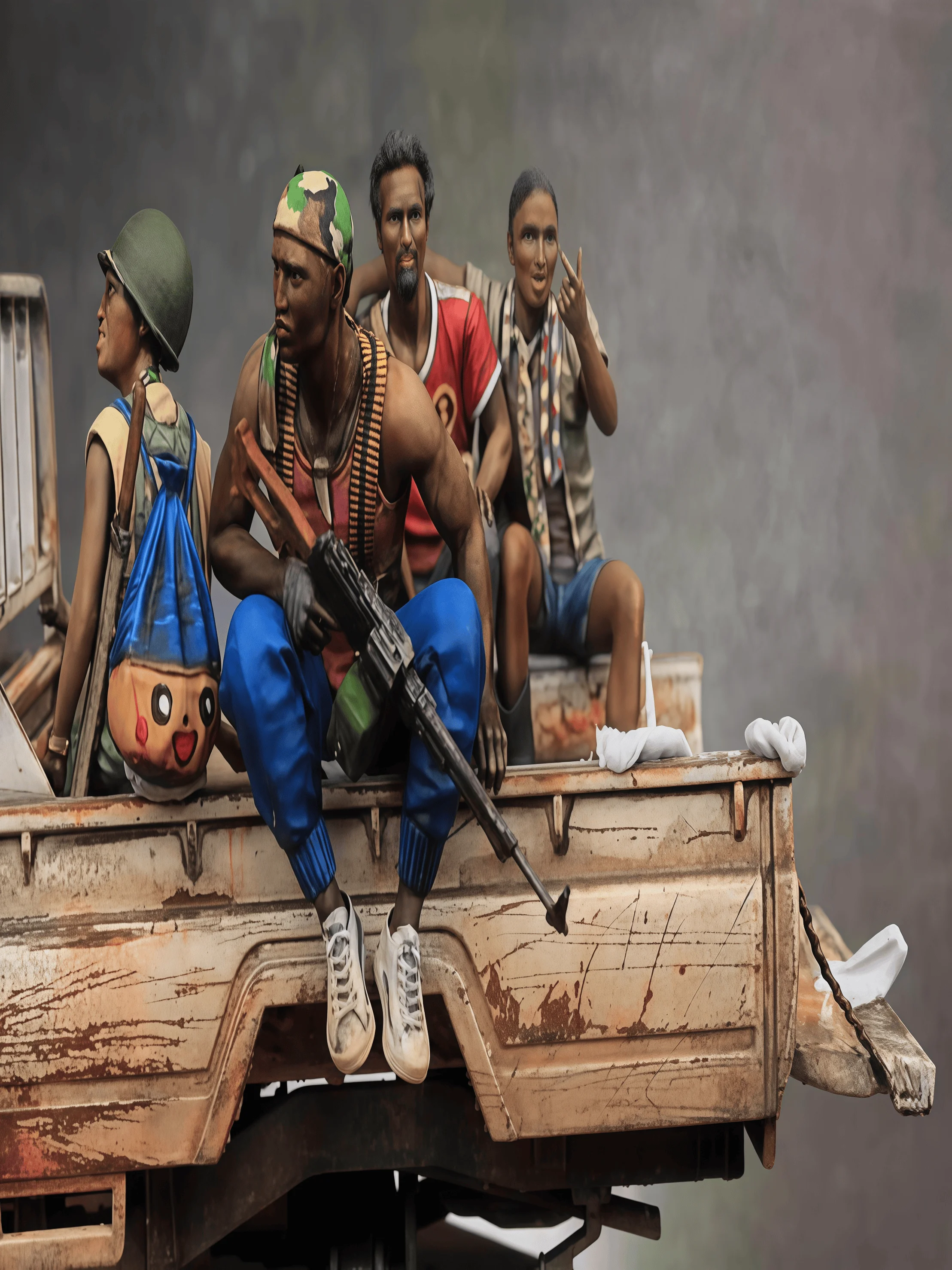 

Комплект для сборки модели из смолы 1/35, Gk, солдат на 4 человека, неокрашенная модель