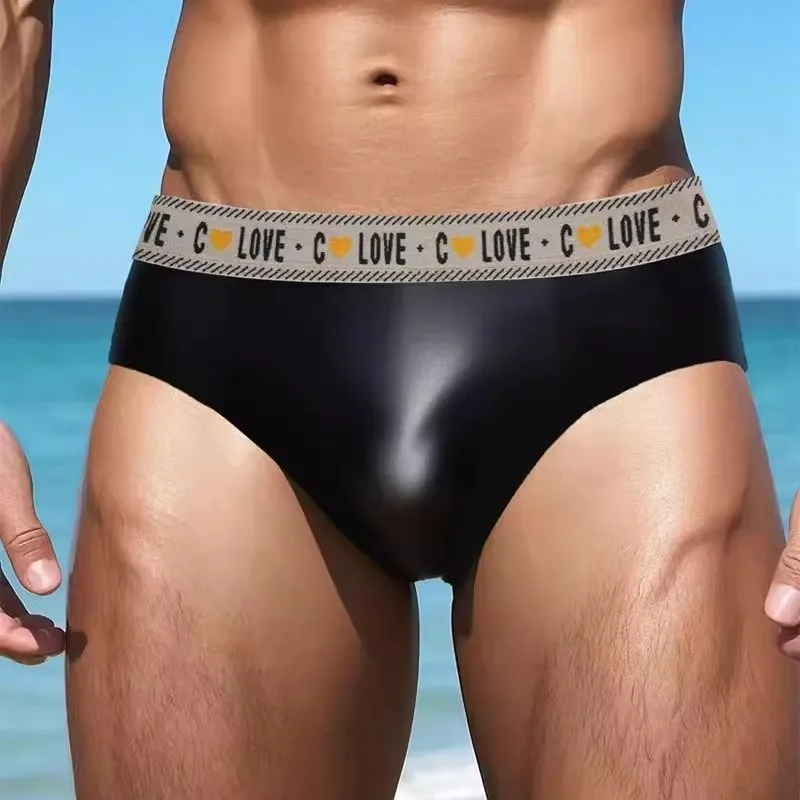 ラテックス中空レギンスセクシーメンズTバックパンティーラバーフェチブリーフ男性Gストリングプラス大きいサイズ下着クロッチスリットブリーフ