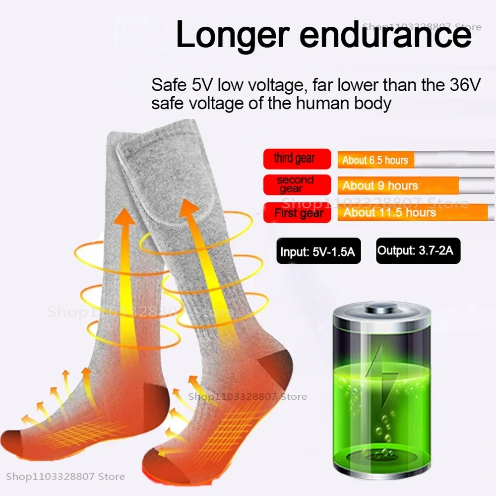 Winter beheizte Socken 4000mah Batterie Thermos ocken Männer Frauen Heizung Fuß wärmer elektrische Socken warme Socken Radfahren Ski