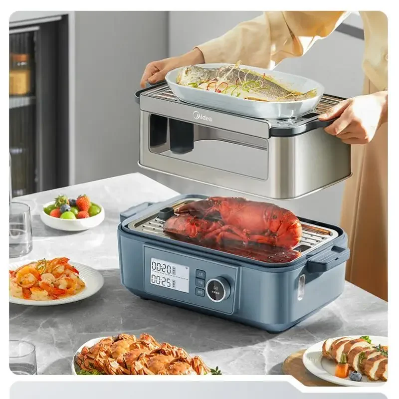 Midea-Cuiseur vapeur électrique en acier inoxydable, multicuiseur, cuiseur vapeur visible, cuiseur vapeur StFukPot, 14,8 L, 220V, 2000W