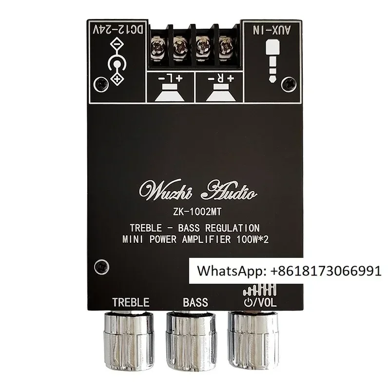 

ZK-1002MT 100W * 2 high and low tone stereo dual channel Bluetooth audio amplifier module