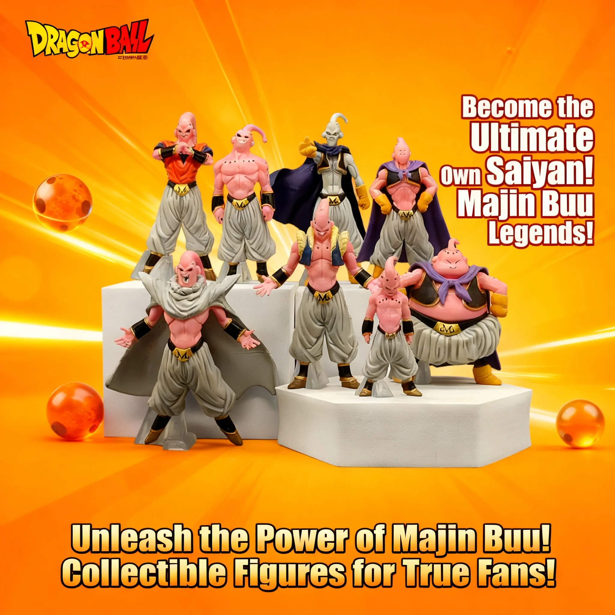 Set de Figuras de Acción DBZ Majin Buu Saga, Buu Malvado, Super Saiyan Goku, Ocho Variantes, Modelo Coleccionable de Anime