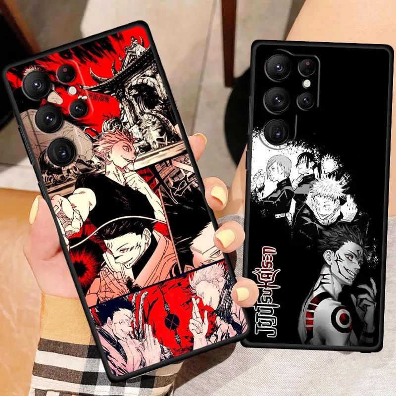 J-Jujutsus K-Kaisens أنيمي لسامسونج غالاكسي S25 S24 S23 S22 S21 S20 S10 الترا زائد FE 5G أسود لينة غطاء من البولي يوريثان الحراري جراب هاتف #3