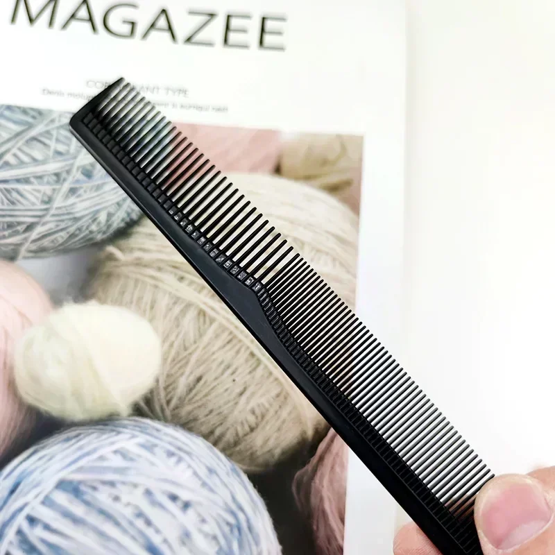 vvocci Haarfriseur-Pflegekamm, 5-teiliges Set, breite Zinken, Kohlefaser, feine Faser, für den Salon, hitzebeständig, zum Stylen – Detail 1