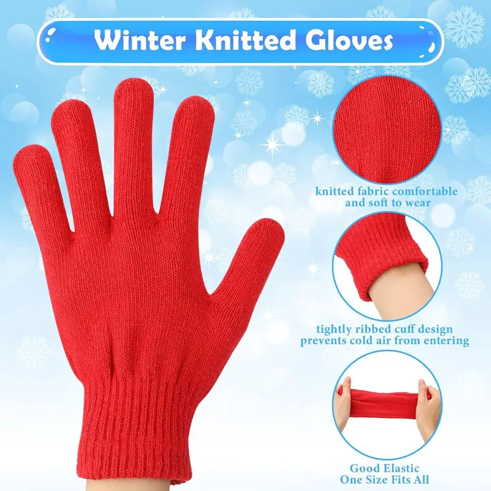 100 عبوة من القفازات المحبوكة الدافئة، قفازات شتوية قابلة للتمدد للرجال والنساء، مثالية للتبرع بالجملة والخيرية #2