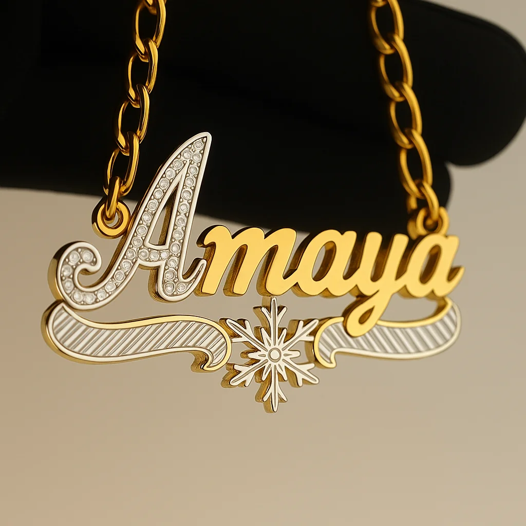 

Customized Jewelry Winter Limited Edition Snowflake Necklace For Women Personalized Pendant Stainless Steel Chain Christmas Gift