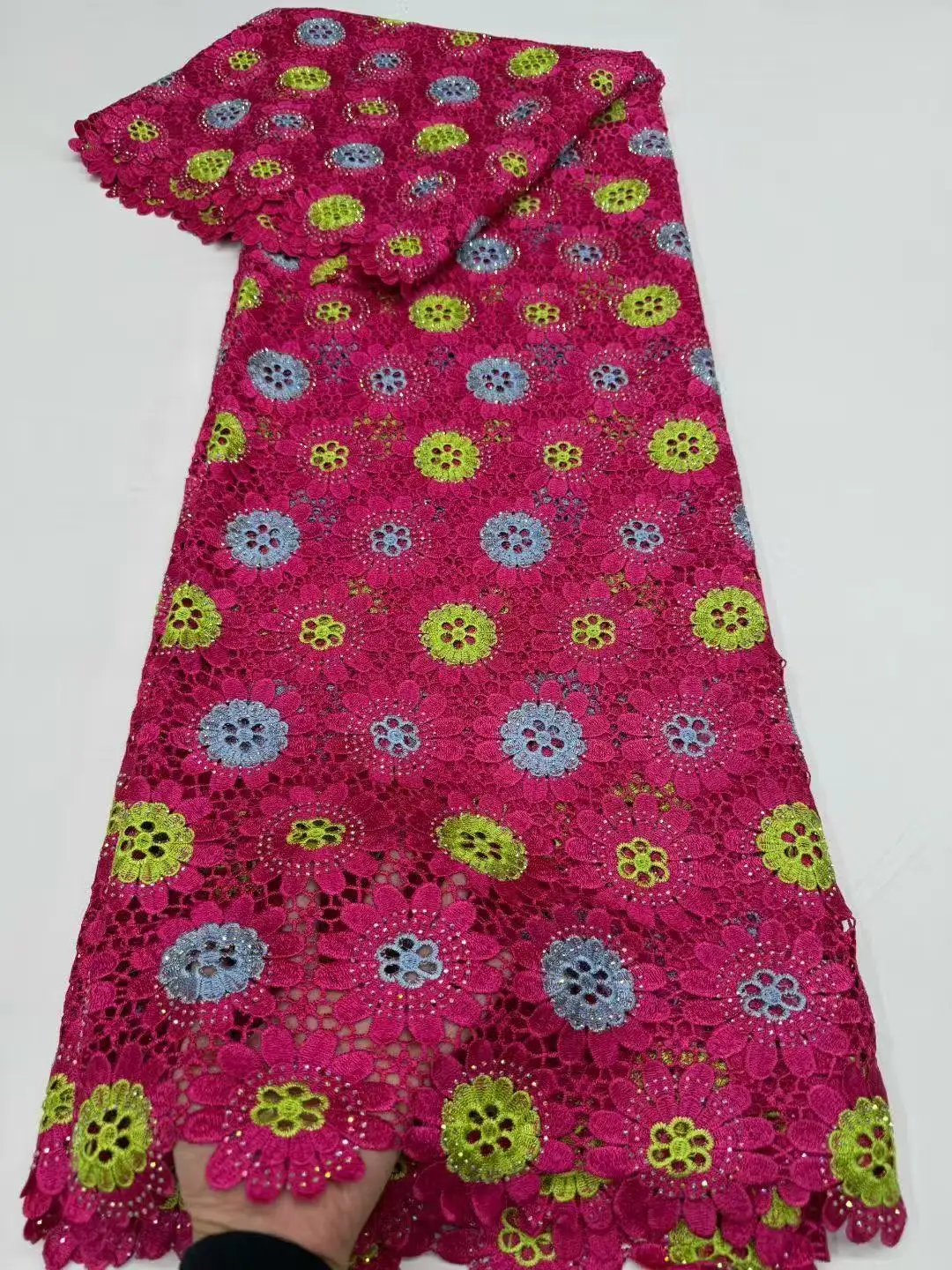 African Swiss Voile Lace In Switzerland With 3D Flower Embroidery 2026 Guipure lace Quality Water Soluble Fabric Dress Sewing