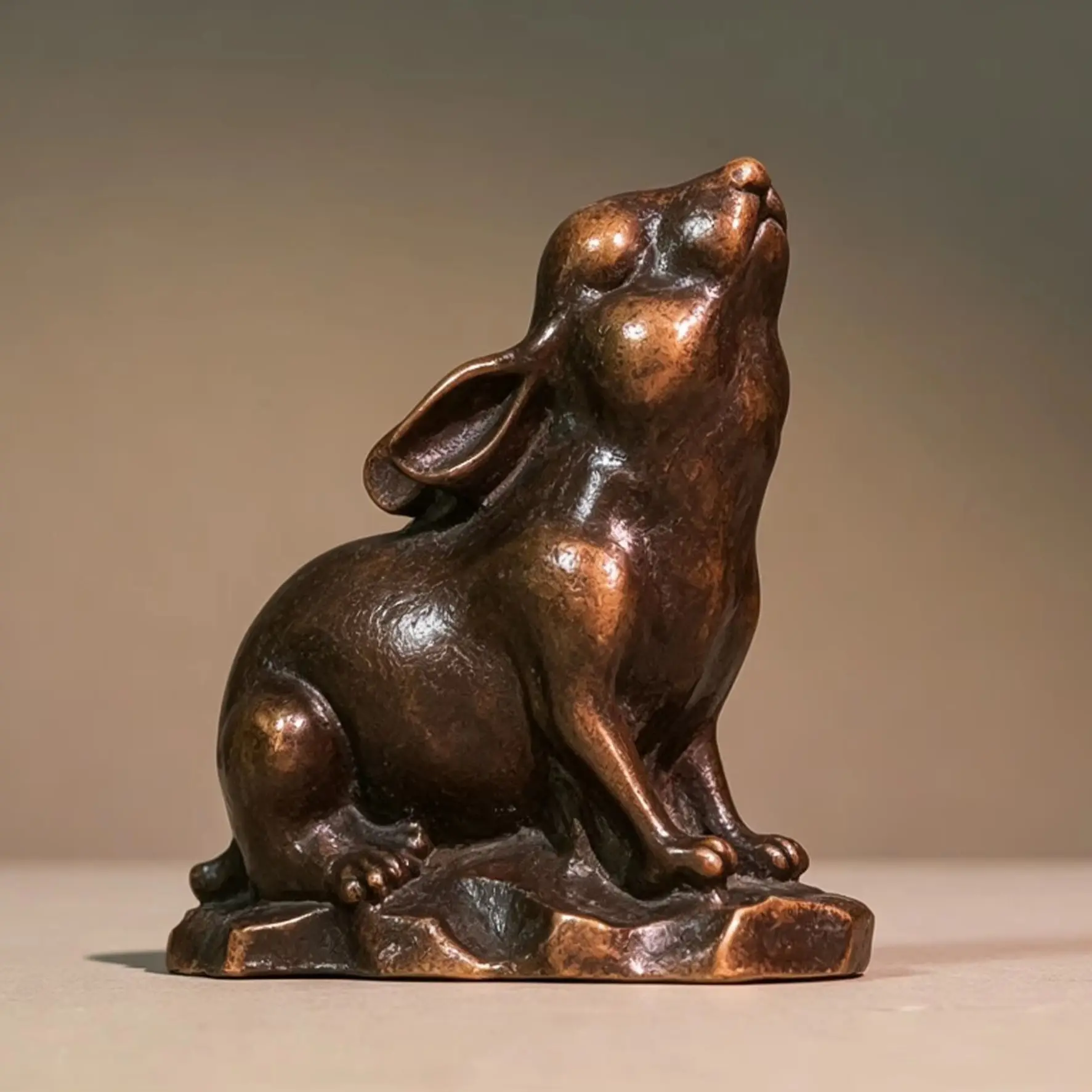Vintage Brass Ornament of the Chinese Zodiac Rabbit, Home & Desktop Decor, Ideal Gift