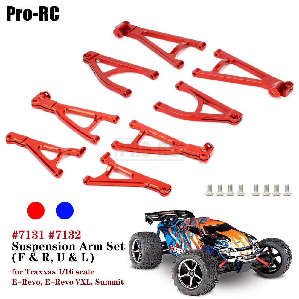 1Set Aluminum Front Rear Upper Lower Suspension Arm 7131 7132 For Traxxas 1/16 E-REVO VXL Summit Rc Car Upgrade Parts