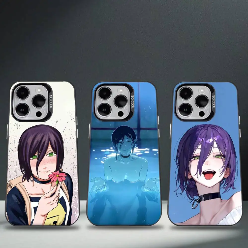 

Chainsaw Man Reze Phone Case For iPhone 16,15,14,13,12,11,8,7,Pro,Max,Plus,Mini,XS,SE Anti Fall Black Matte Hard