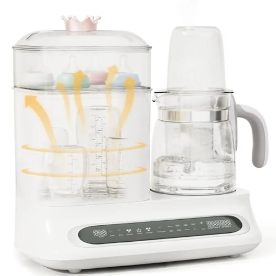 

Baby Bottle Warmer Steamer 44oz Formula Kettle with Drying Steam Multi-Function Bottle Warmer for Breastmilk Food Baby Essentia