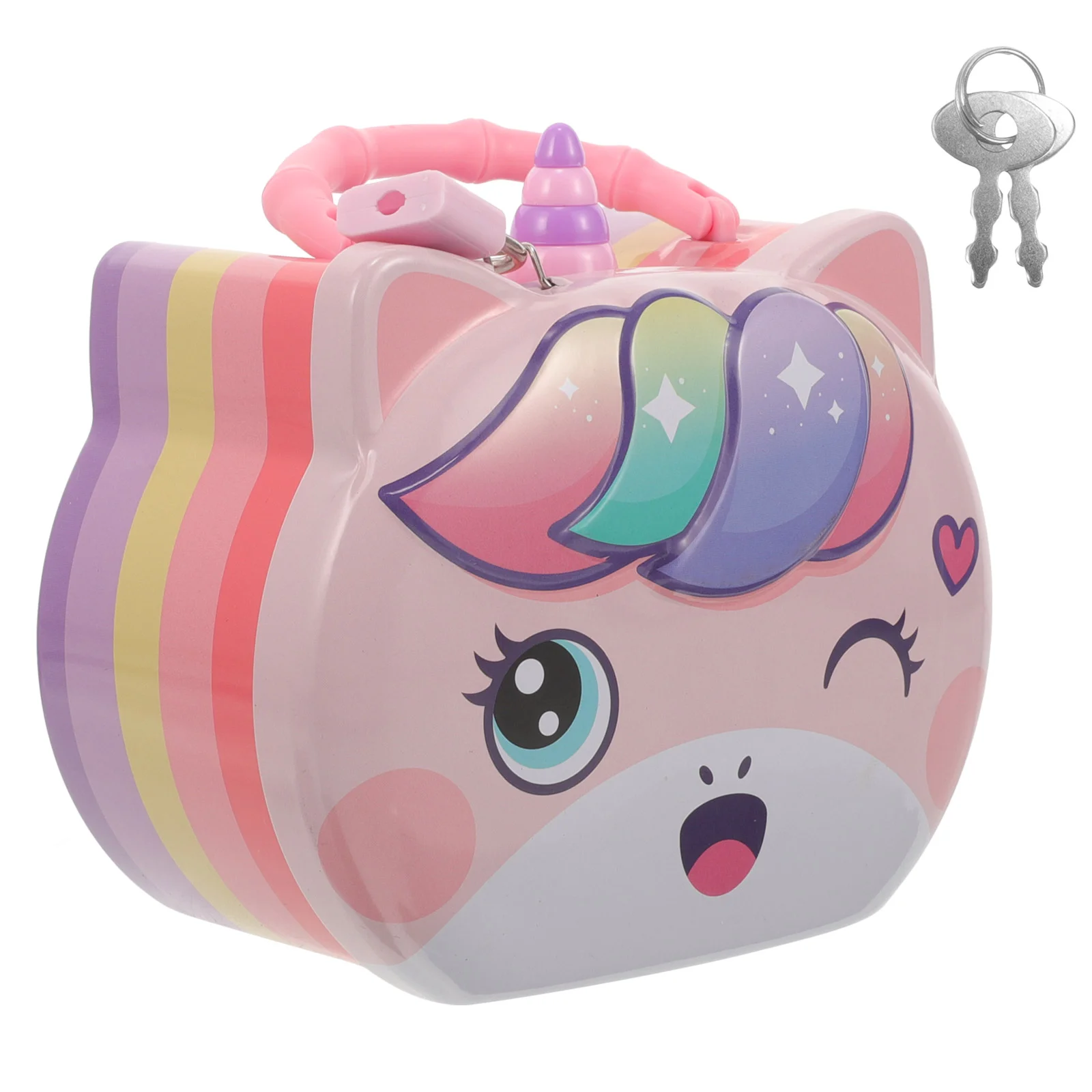 Unicorn Piggy Bank for Kids Metal Anti-fall Iron Toddler Banks Little