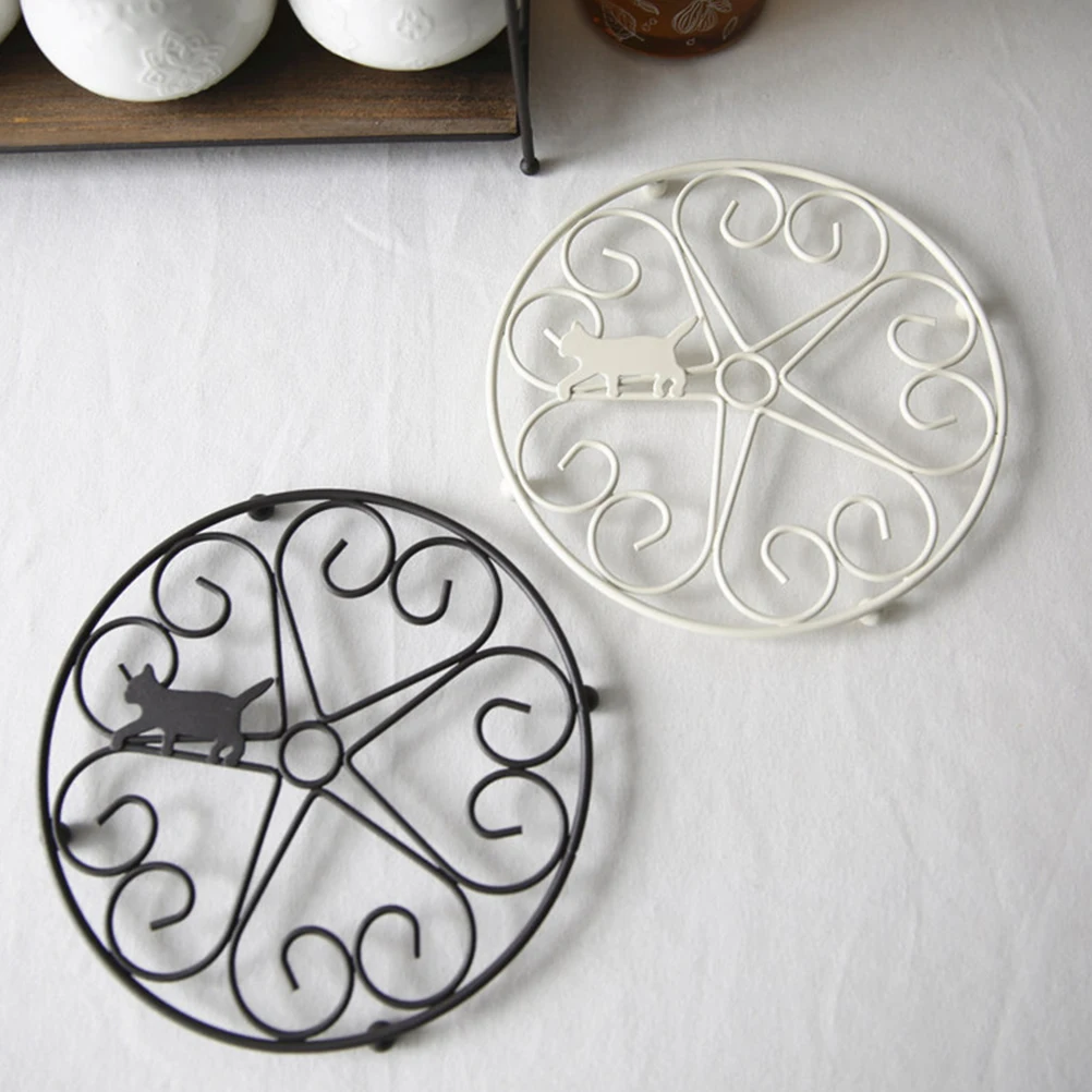 

Heat Iron Premium Placemats Insulated Anti-Scald Mats Iron Placemat For Home Cafe Restaurant White