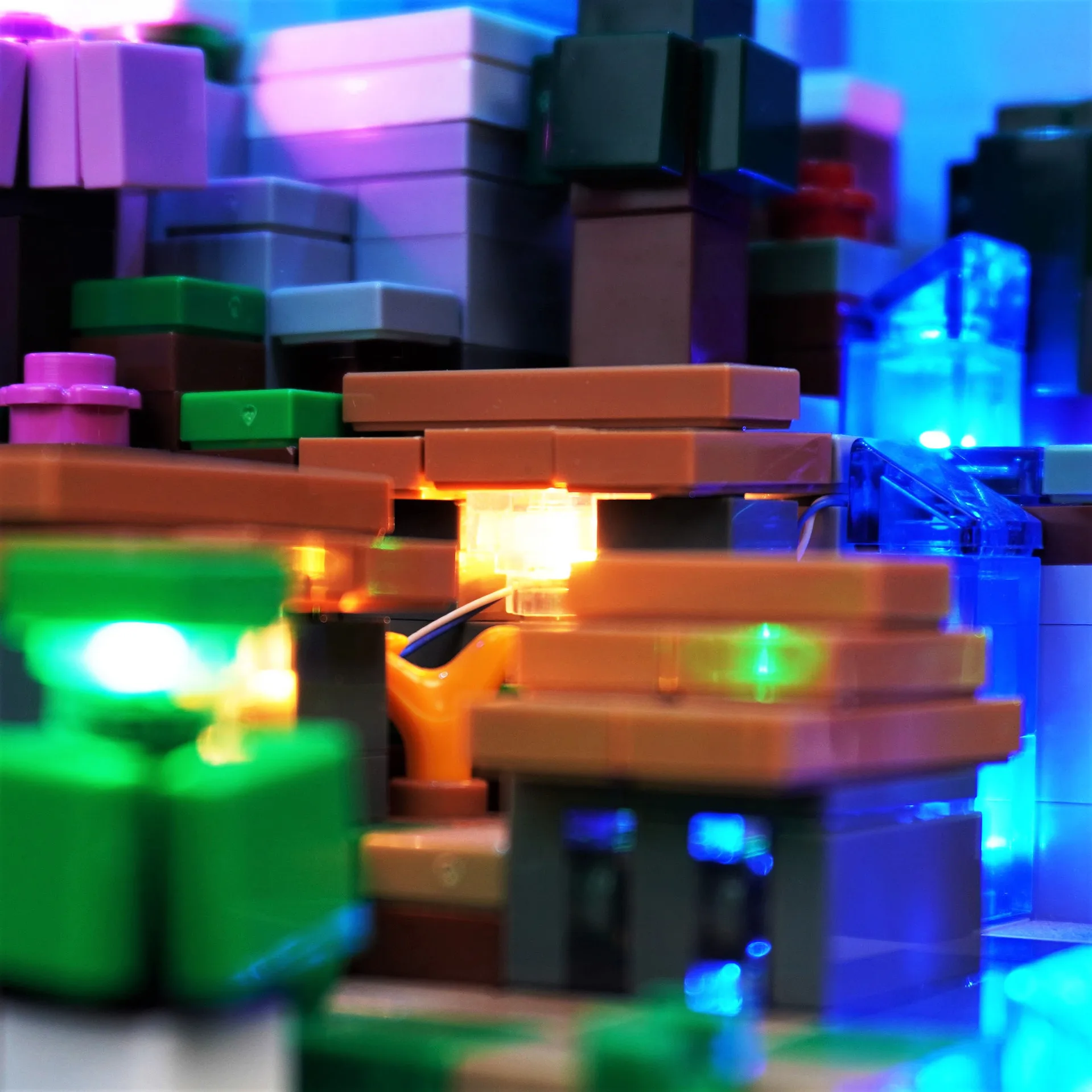 مجموعة إضاءة LED مناسبة لطاولة الصياغة LEGO Minecraft 21265 لا تشمل كتلة البناء