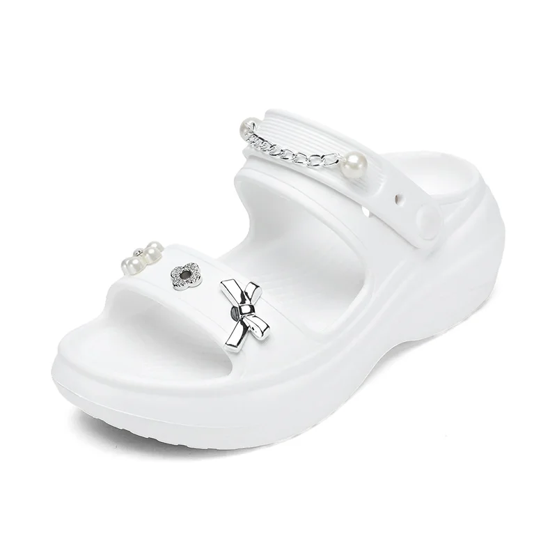 Women's EVA Platform Slides, Thick Sole, Non-Slip For Home And Beach_voghion.com