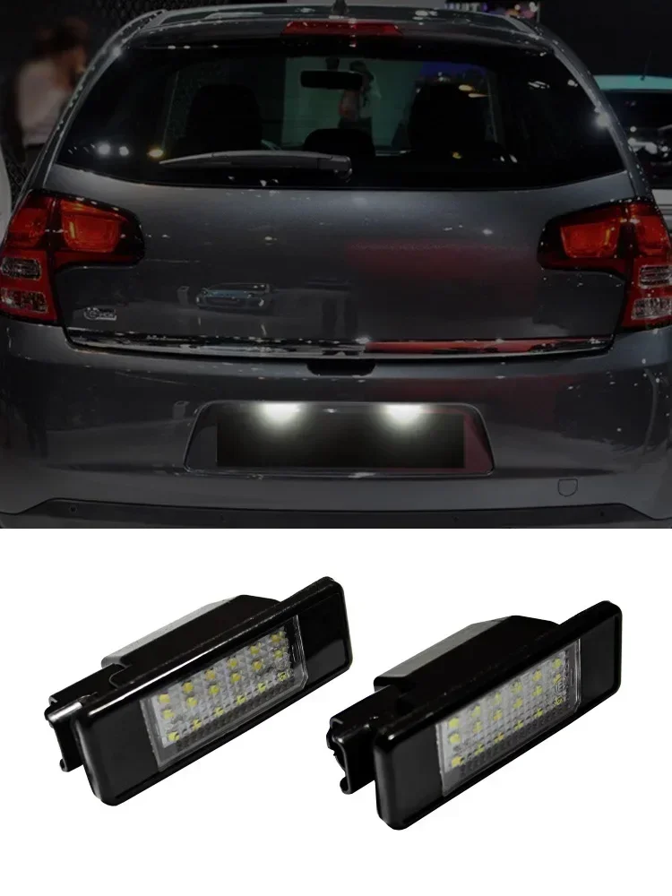 Pour Peugeot 106 1007 207 307 308 3008 406 407 508 607, éclairage de plaque d'immatriculation 12V sans erreur