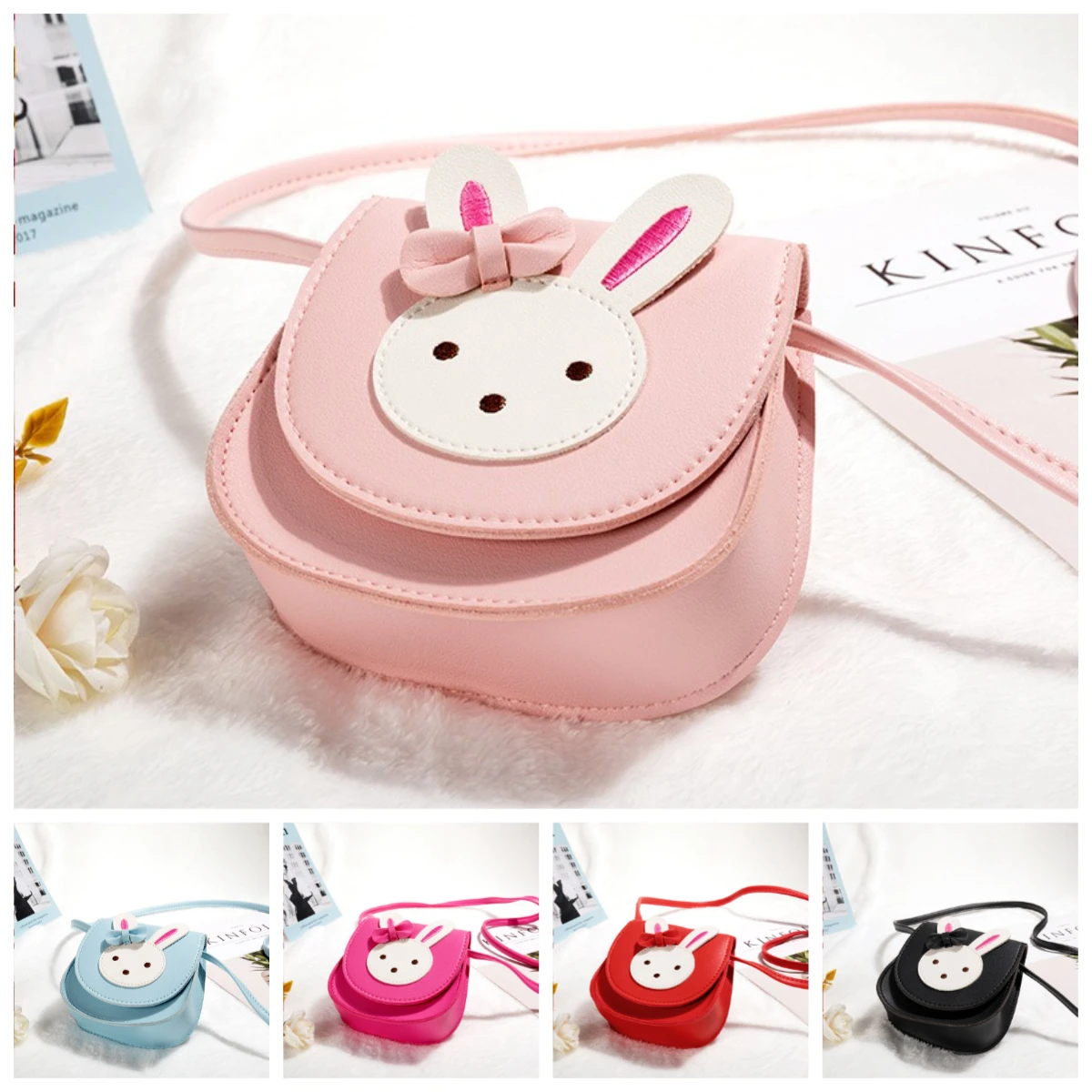 

Children Shoulder Bag Girls Trend Fashion Cute Rabbit Baby Messenger Bag Mini Princess Crossbody Bag Cartoon Small Satchel XC14