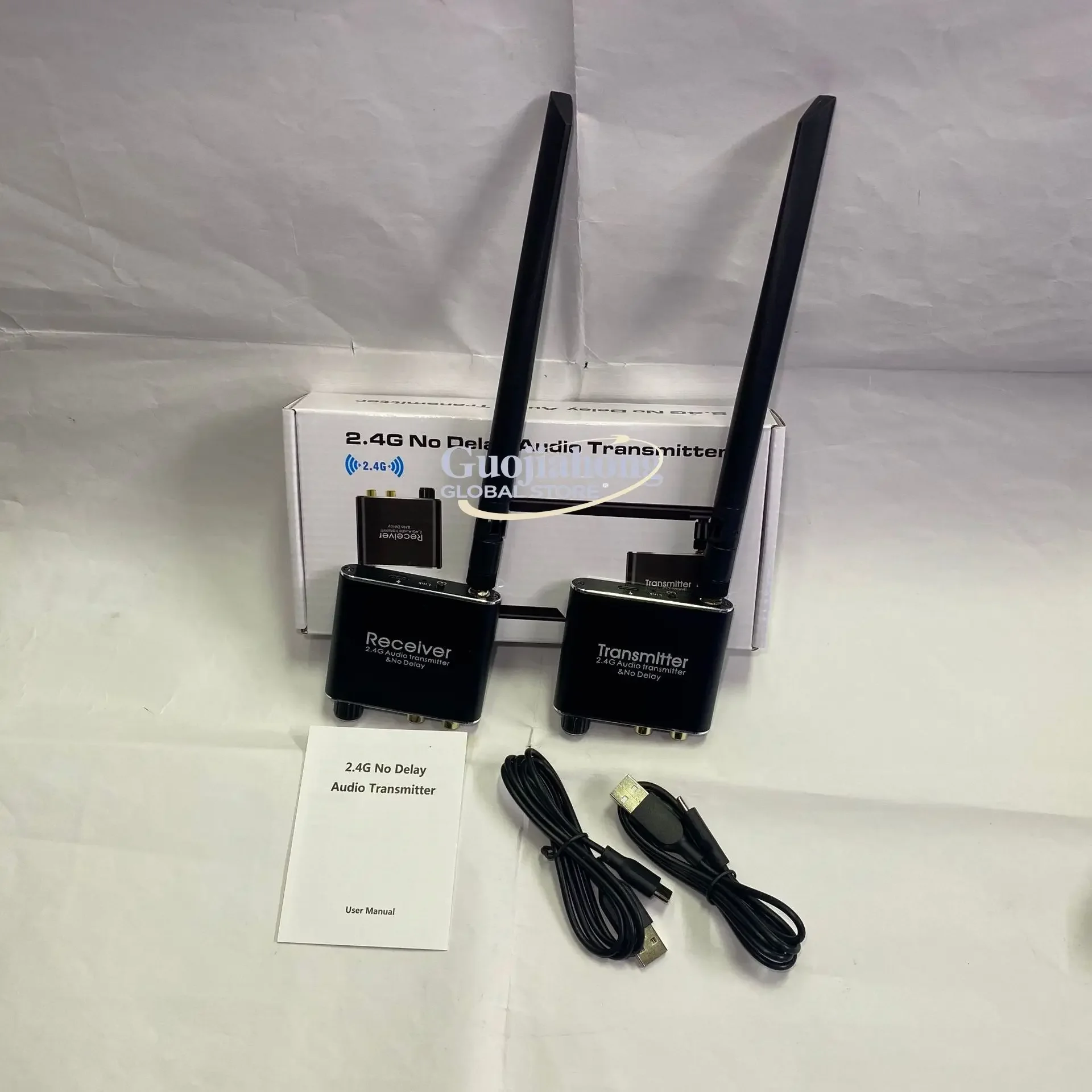 

2026 HOT RCA wireless audio extender 50M meters, transceiver 2.4G WIFI audio transmission AUX 3.5mm low latency