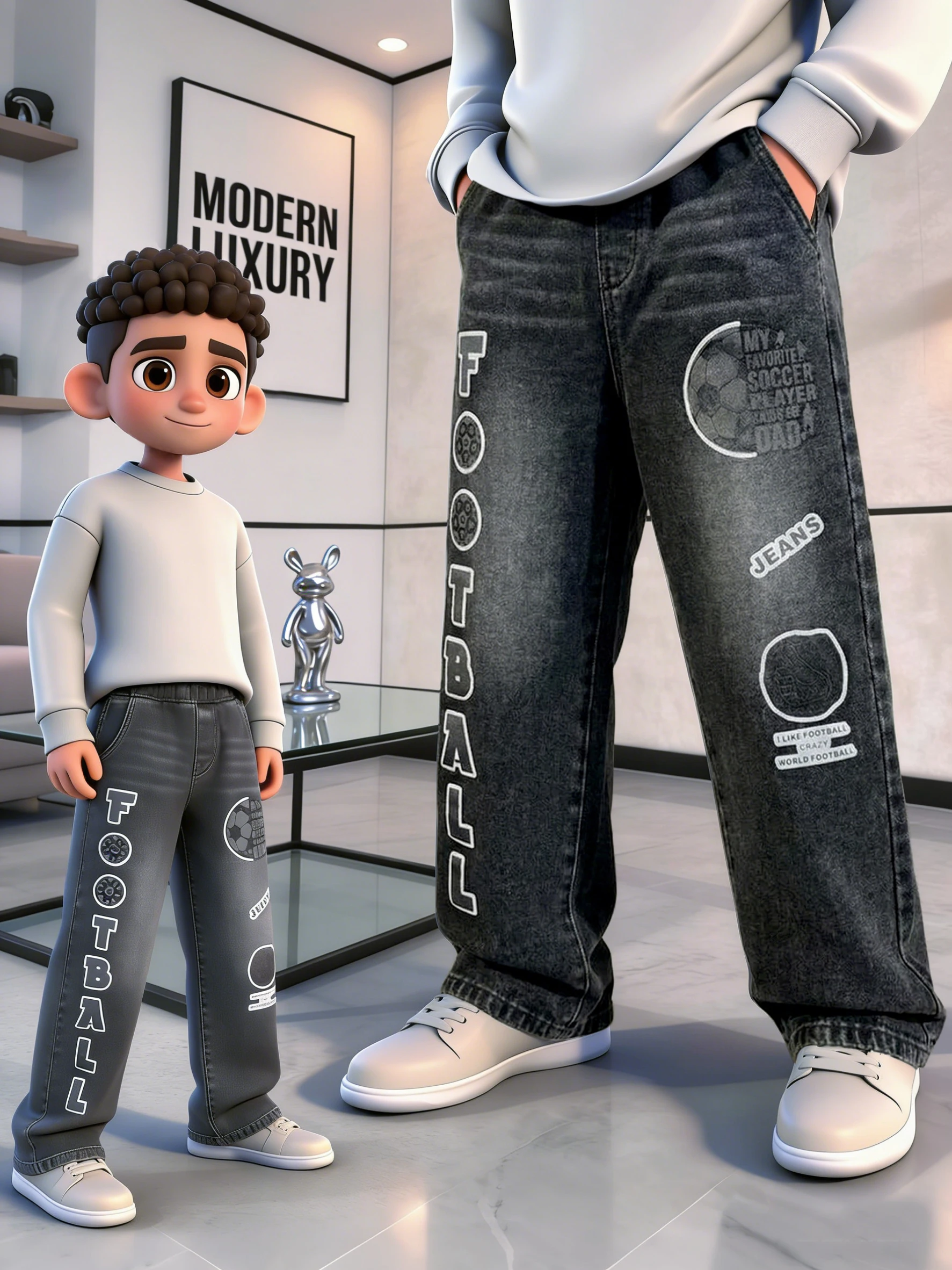 Original Design Boys' Black Denim Trendy Pants, Boys' 