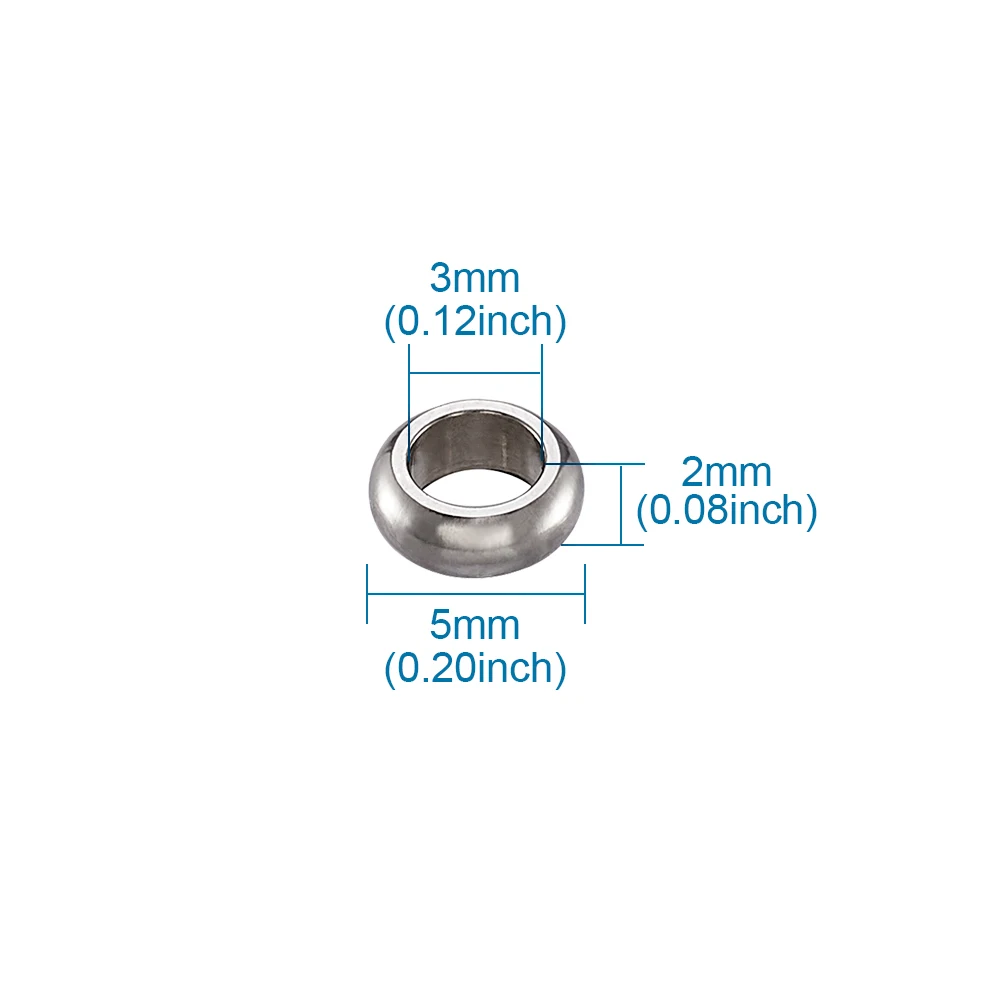 500pcs 304 Stainless Steel Bead Spacers Ring 3 4 5 6mm Metal European Ring Beads for Jewelry Making DIY Bracelet Necklace