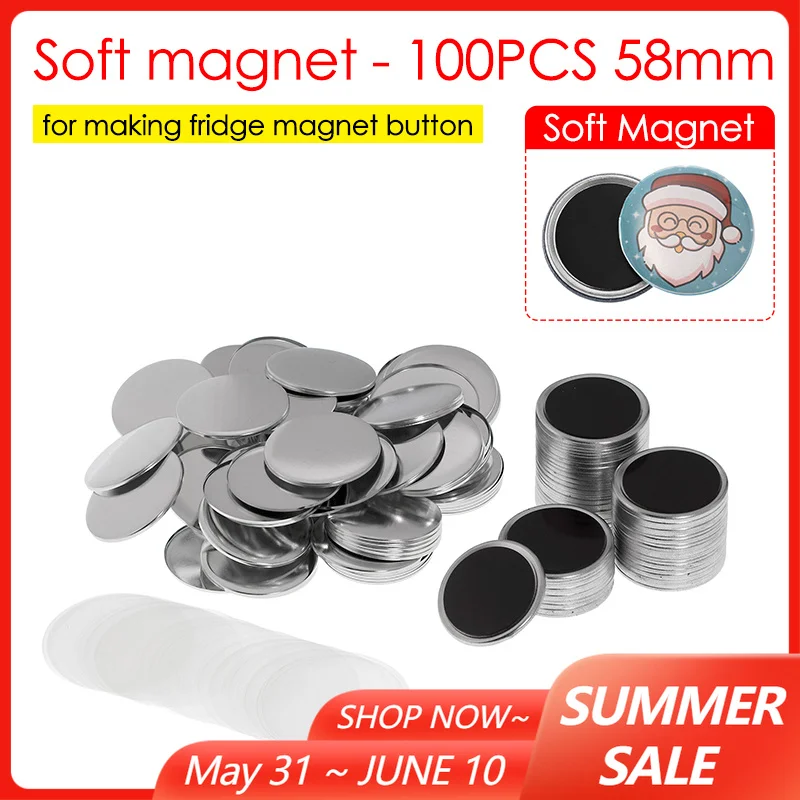 50/100PCS 25-75mm Magnet Refrigerator Badge Pin Button Maker Parts DIY Badge Button Pins for Art Crafts Making Fridge Badges Set