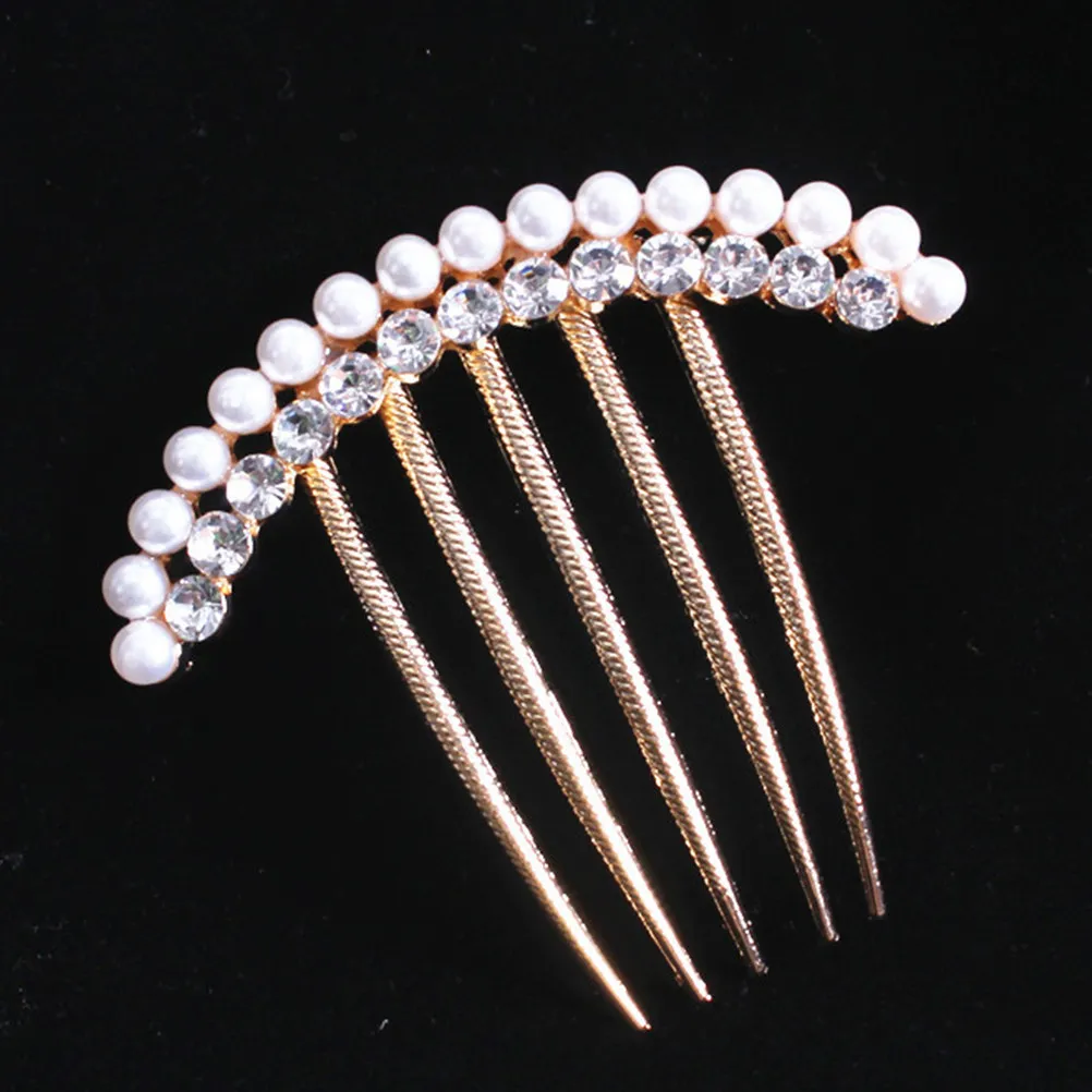 

Гребень для волос с жемчугом и стразами, заколка из сплава, украшение для волос на свадьбу, выпускной, вечеринку, головной убор для подружек невесты, невесты, девочек-цветочниц