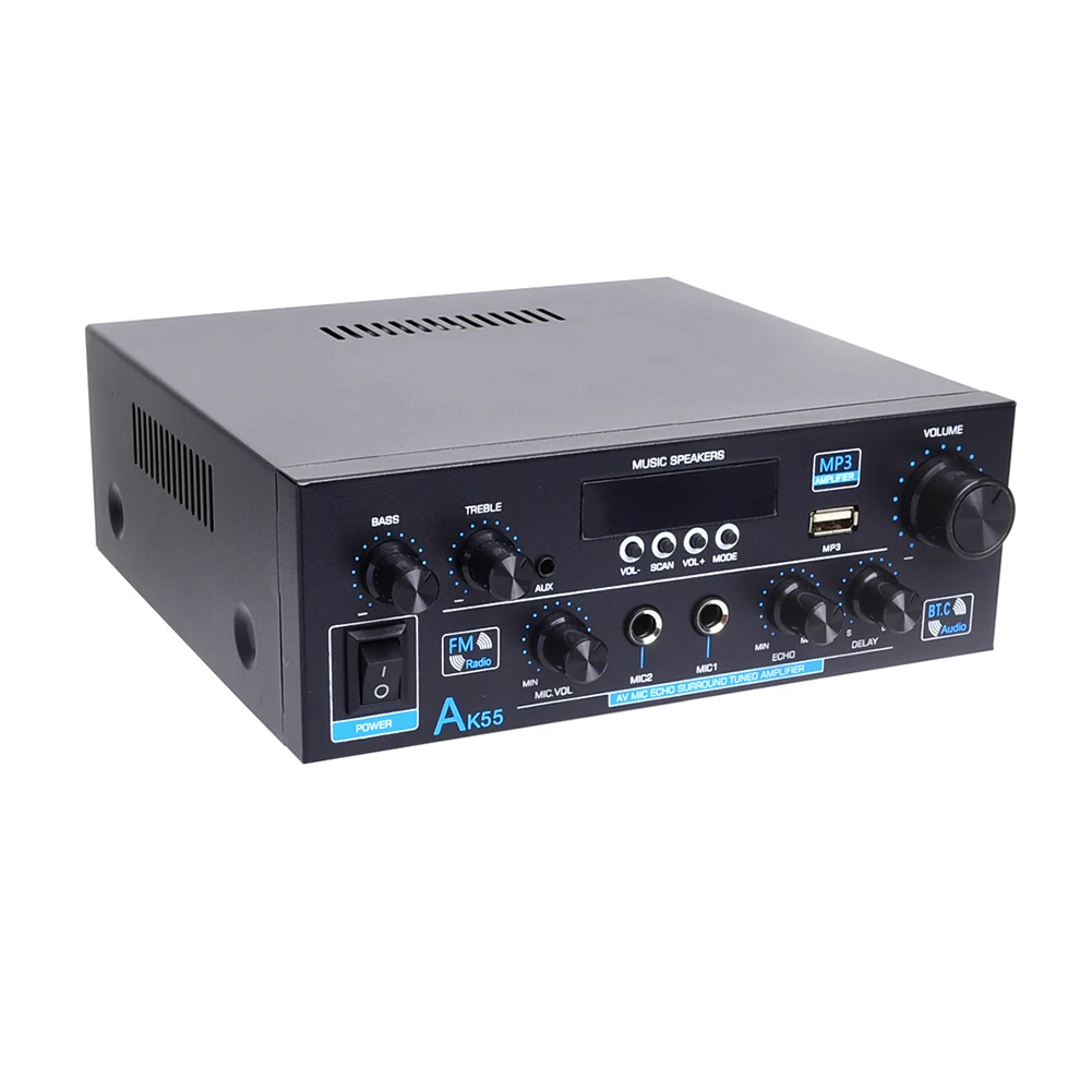 

Audio Power Booster BT Digital Enhancer Front Windshield DC AC Power Input Easy To Use USB Input FM Stereo Radio