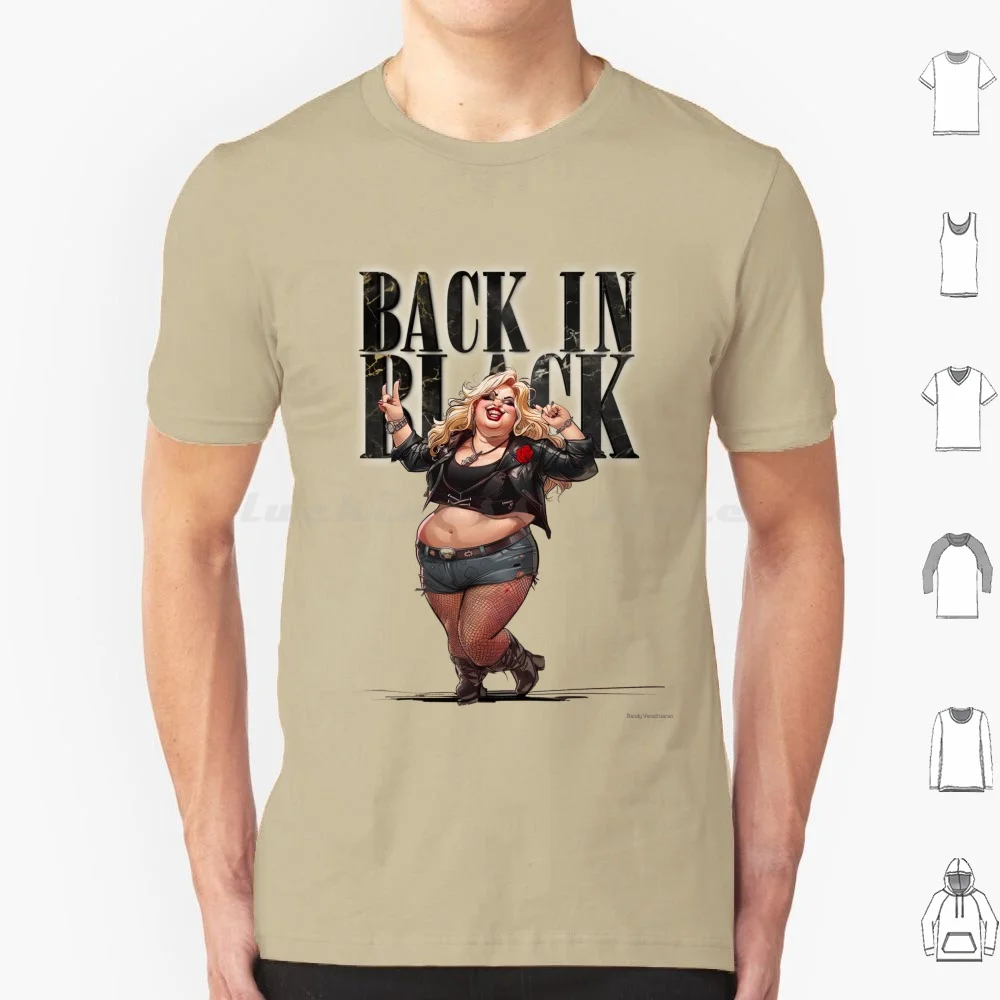 Back In Black T Shirt 6xl Cotton Cool Tee Rockband Rosie Ai Generated Trbute Rocknroll Guitar Illustrative Hard 80s