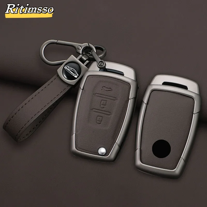 Zinc Alloy Car Flip Key Cover Case Shell Fob For SsangYong Kyron 2 Sanka Actyon Korando Tivoli Rexton  Protector Holder Keychain