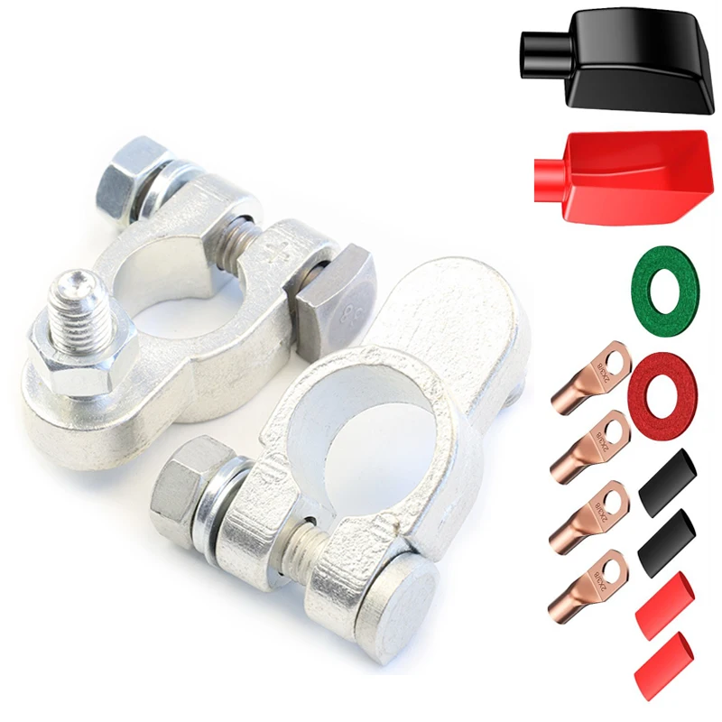 

1Pair Universal Negative & Positive Battery Cable Terminals Terminal Assortment Kit for Cars Trucks Battery Terminal Connectors
