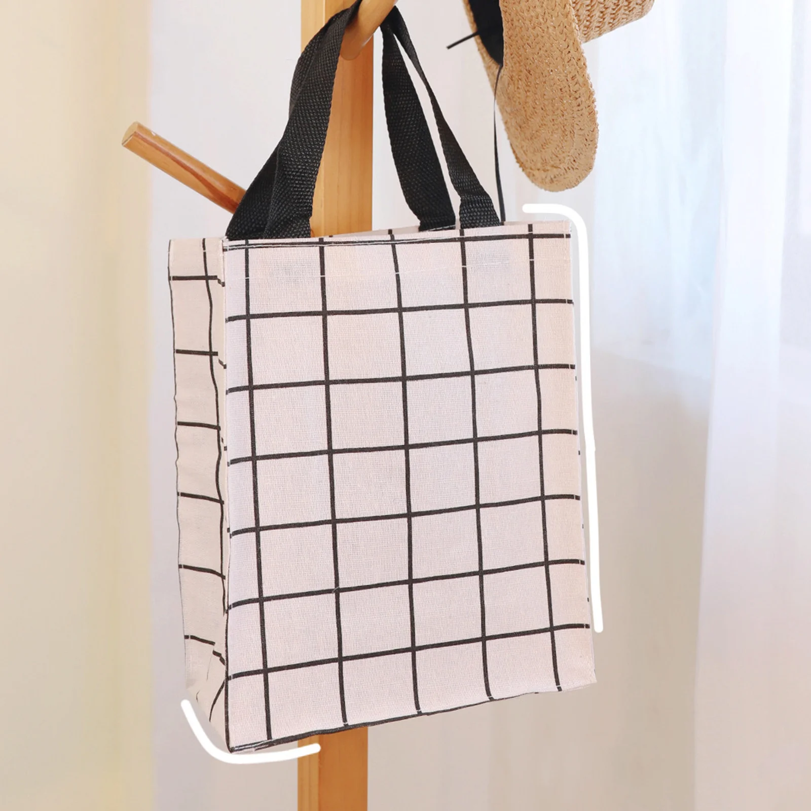 

Waterproof Lunch Box Bag Portable Canvas Bento Pouch Reusable Food Carrier for Kids Women Lightweight Storage Tote with Double