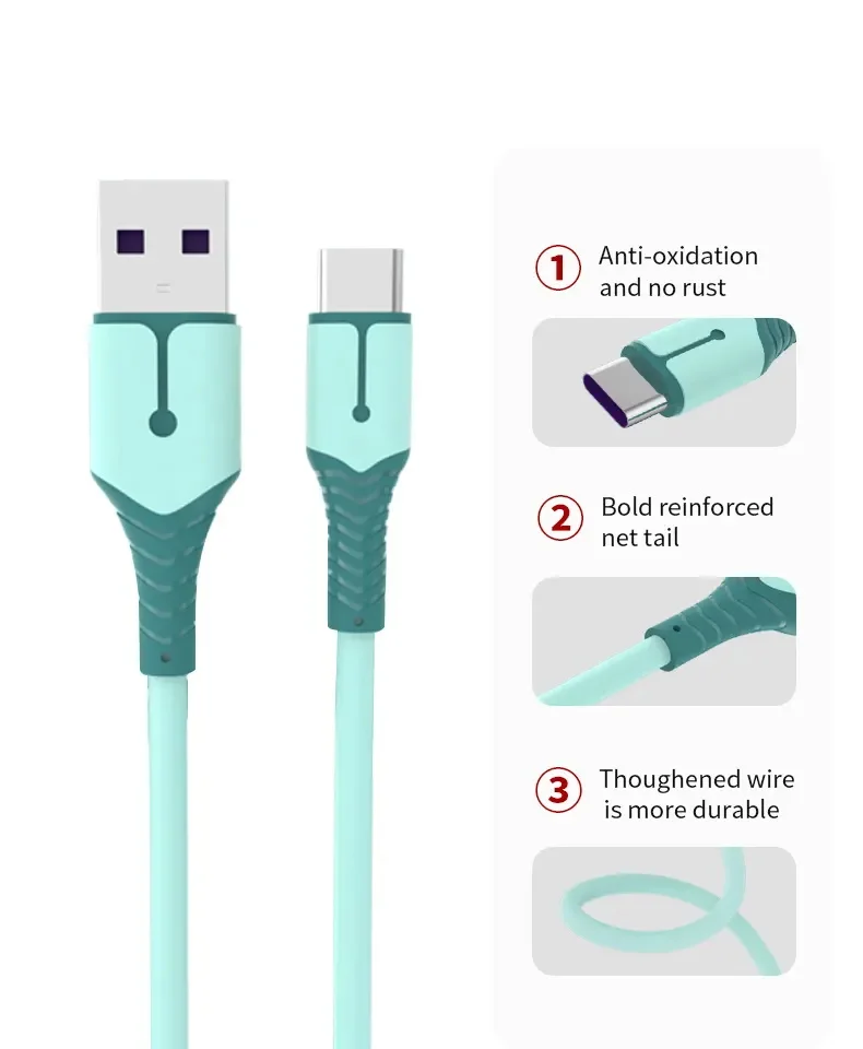 Kiki Shoot 2.1A Fast Charger Type C Cable USB C Cable For Xiaomi Huawei Oneplus Poco Samsung Iphone 15 USB-C charger Data Cable