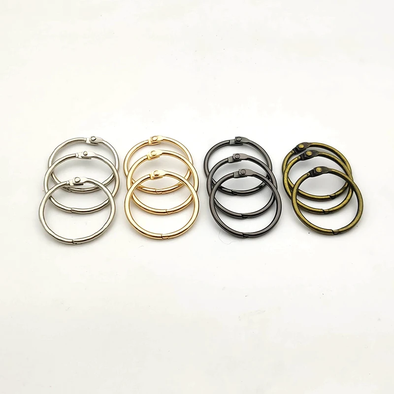 30Pc 35mm Gold Metal Ring Binder DIY Loose-leaf Book Hoops Opening Office Binding Supplies Photo Albums Open Rings