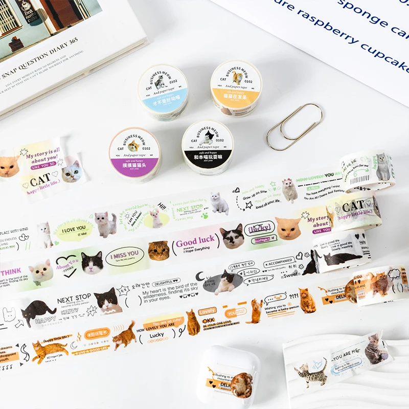 

12PCS/LOT Today's business cat series cute lovely decorative Adhesive paper masking washi tape