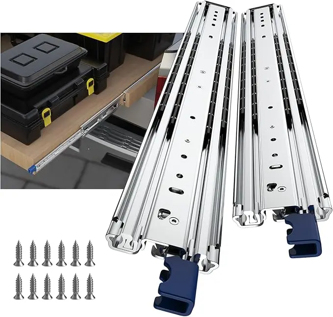 

Промышленные направляющие для выдвижных ящиков 76 мм, усиленные, с фиксацией, для ящиков инструментов, для автодомов и автомобилей, нагрузка до 227 кг/500 фунтов