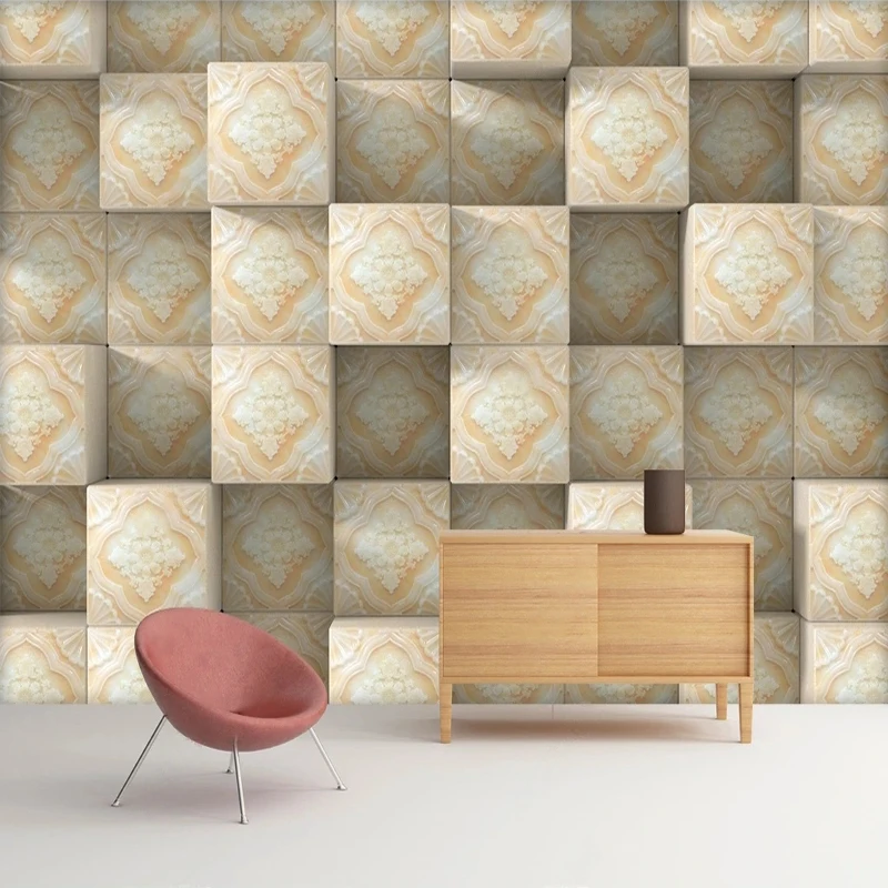 

Custom 3D Three-dimensional Jade Flower Pattern Wall Mural Wallpaper For Living Room Home Decoration Modern Creative Wall Paper