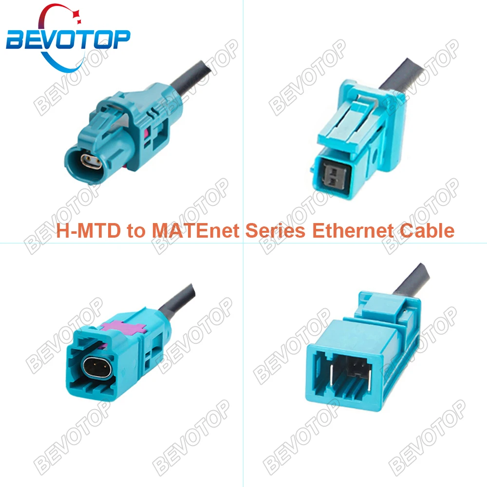 BEVOTOP 4 TYPES MATEnet to H-MTD Ethernet Cable Z Code Male and Female Automotive Ethernet Cable Assembly High Quality