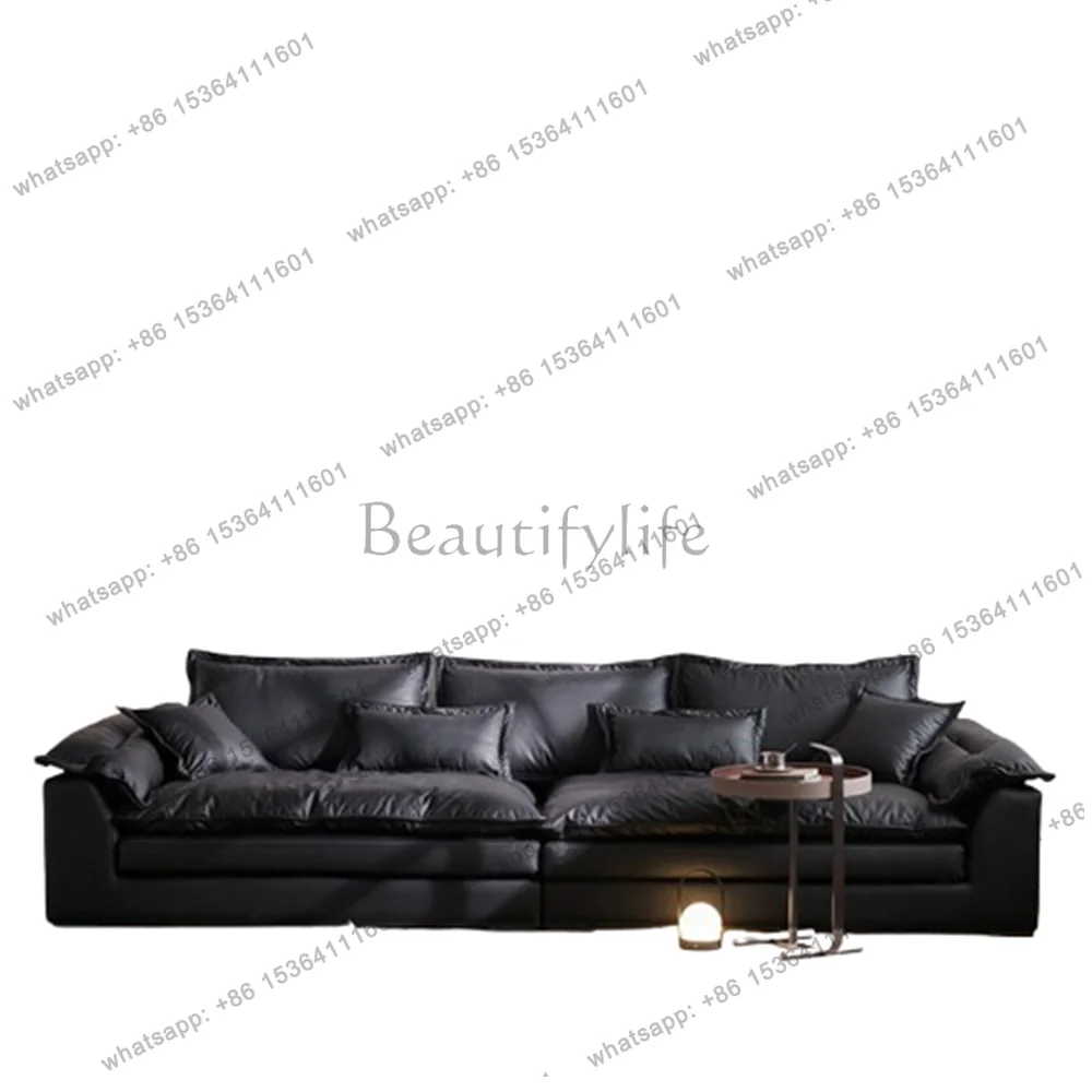 LSLuxury Queen Leather Sectional Sofa Nordic Design Chic Living Room Lounge Furniture Stylish Patio Home Decor Muebles Home De