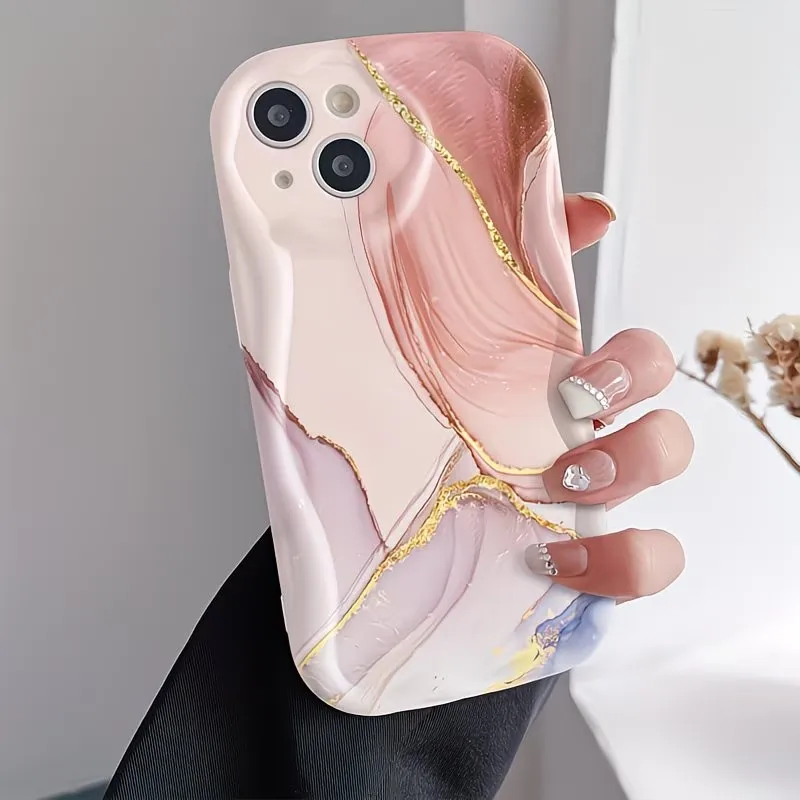 Luxury Gold Line Marble 3D Phone Case For Samsung Galaxy A56 A57 S24 S26 S25 Plus S23 Ultra A15 A17 A27 A55 A36 A37 Glossy Cover