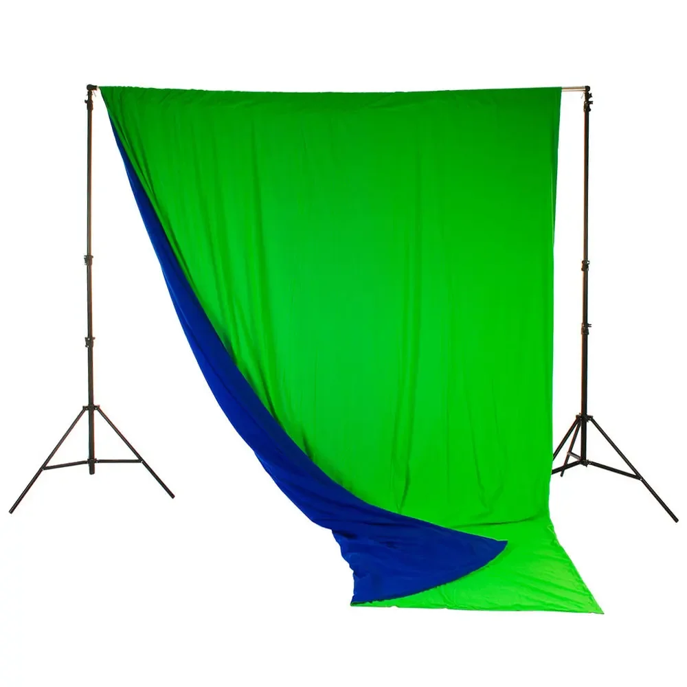 10\' Chromakey Background Double Sided Blue Green Black White Video Muslin Backdrops Curtains for Filming Post-Production Studio