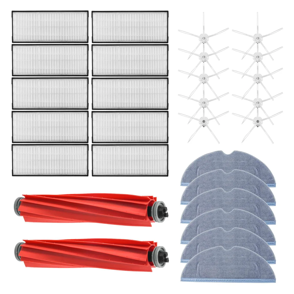 สำหรับ roborock S7 T7S HEPA อุปกรณ์เสริมของตัวกรองถอดออกได้แปรง/ฝาครอบไม้ถูพื้นผ้าด้านข้างแปรงเครื่องดูดฝุ่น