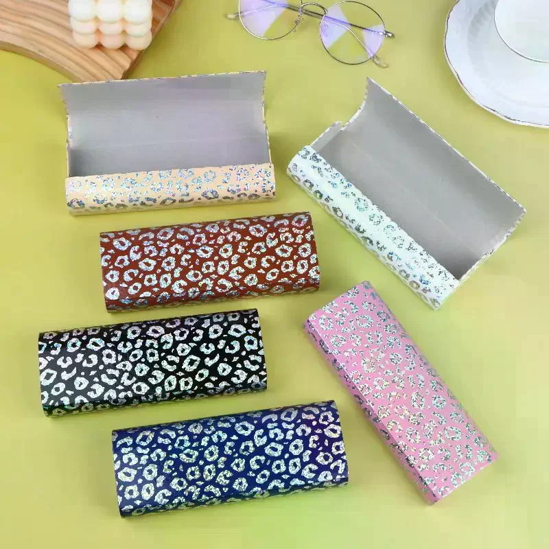 Print PU Leather Glasses Case Large Capacity Hard Spectacle Storage Box Pressure Resistant Portable Spectacle Carry Case Leopar