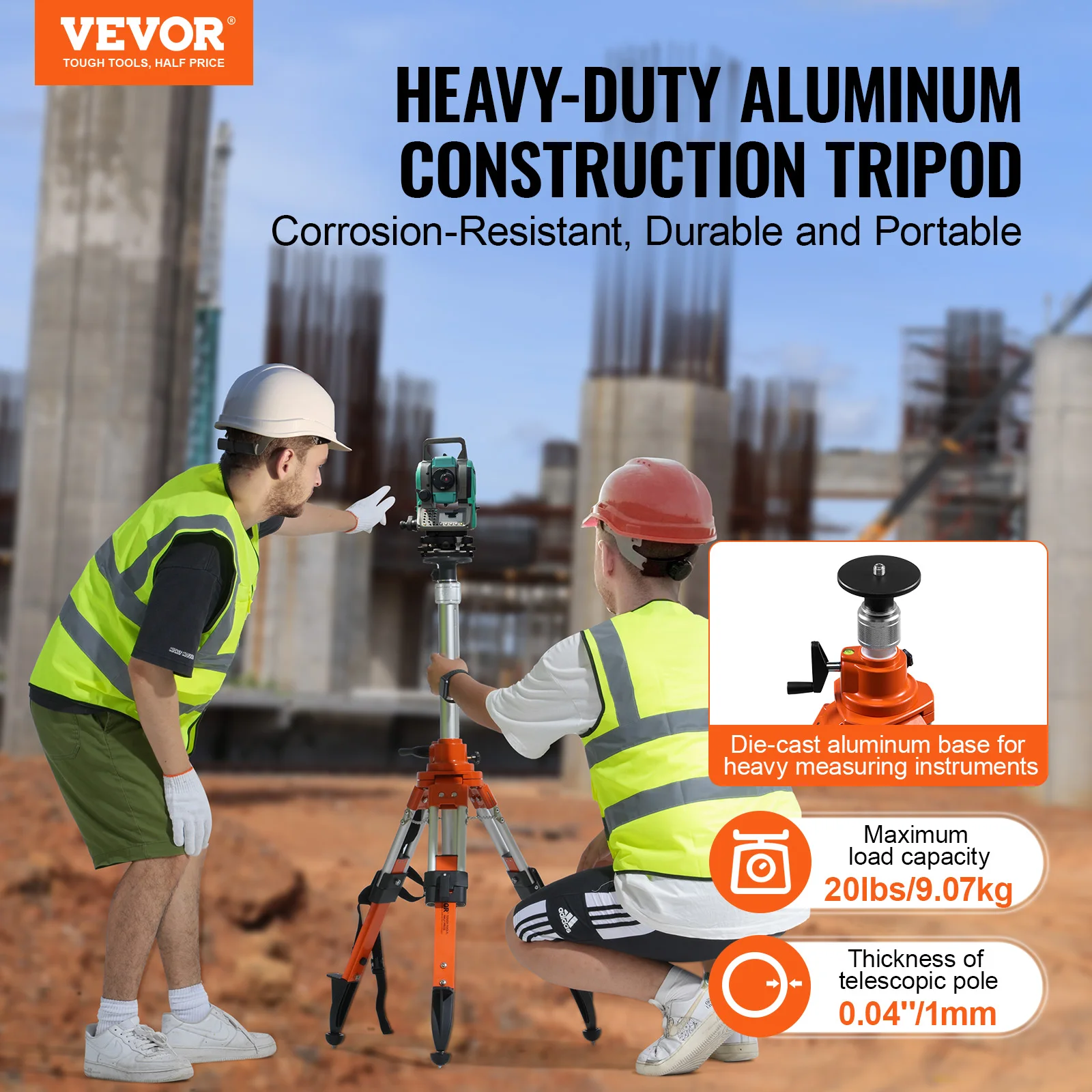 VEVOR Laser Level Tripod Stand 5/8