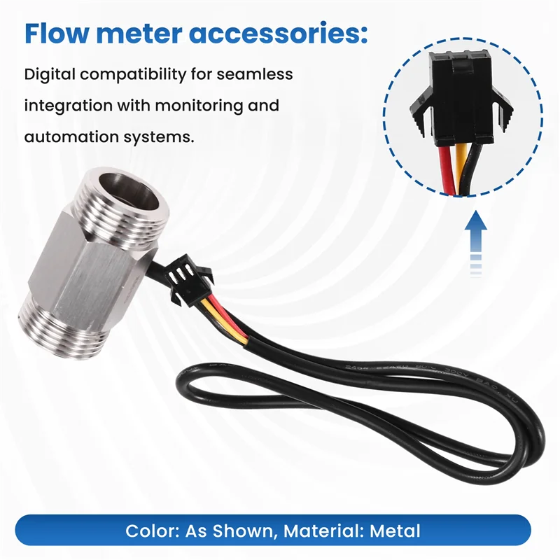 AT02-YF-B5-S 50Mm Hall Effect Flow Meter Water Flow Sensor Liquid Flow Meter Industrial Fluid Flow Rate Sensor For Plumbing